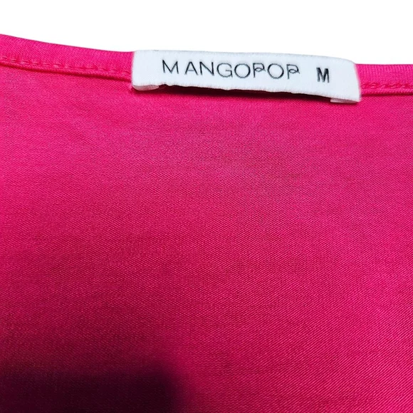 Mango Pop Medium Hot Pink Square Neck T-shirt - Picture 3 of 6